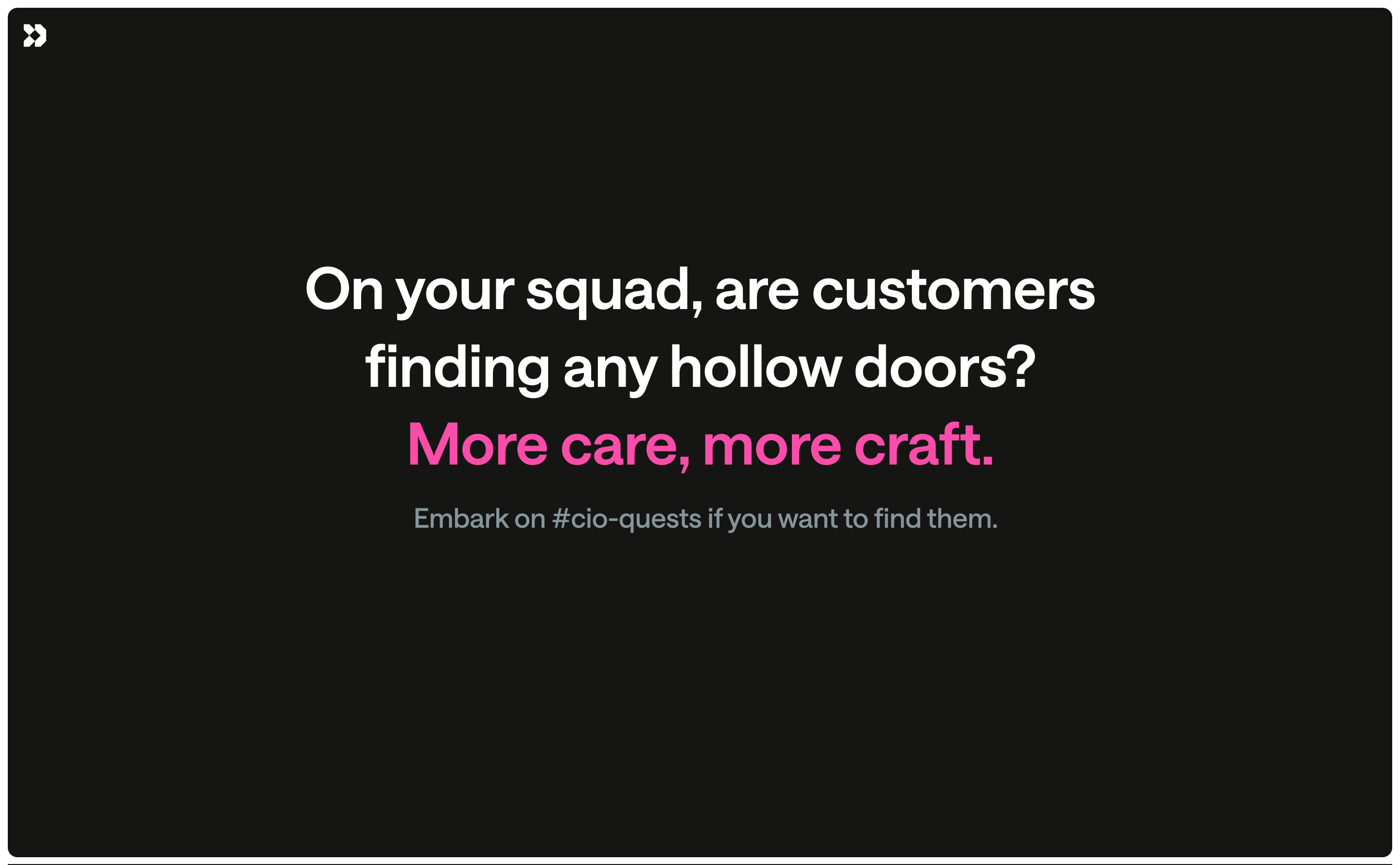 More care, more craft — presentation slide 15